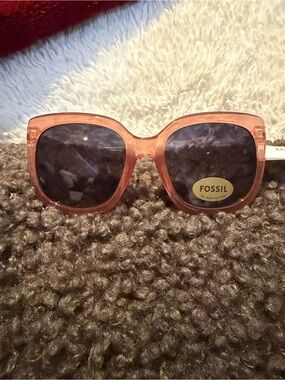 Fossil Translucent Rose Square Sunglasses